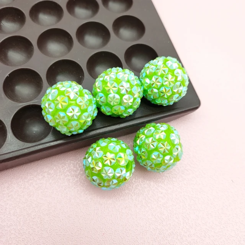 20mm Mixed Hexagon Cut Resin Rhinestone Beads