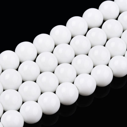8mm Opaque Solid Color Glass Round Beads