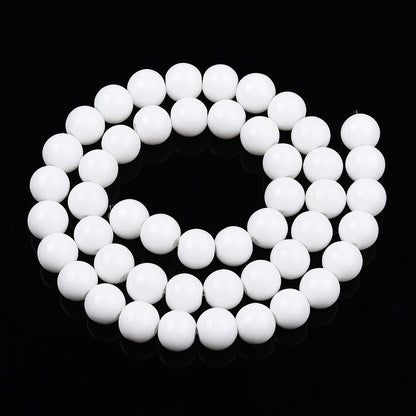8mm Opaque Solid Color Glass Round Beads