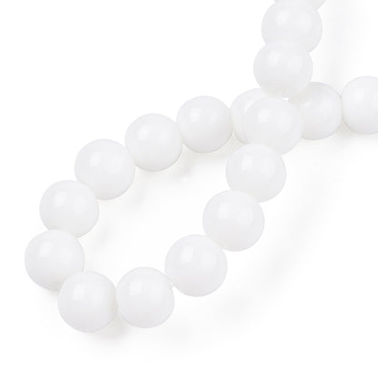 8mm Opaque Solid Color Glass Round Beads
