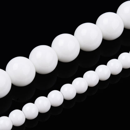 8mm Opaque Solid Color Glass Round Beads