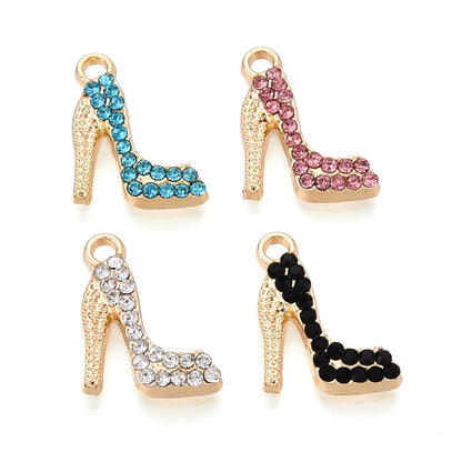 Alloy Rhinestone High Heel Shoes Charms