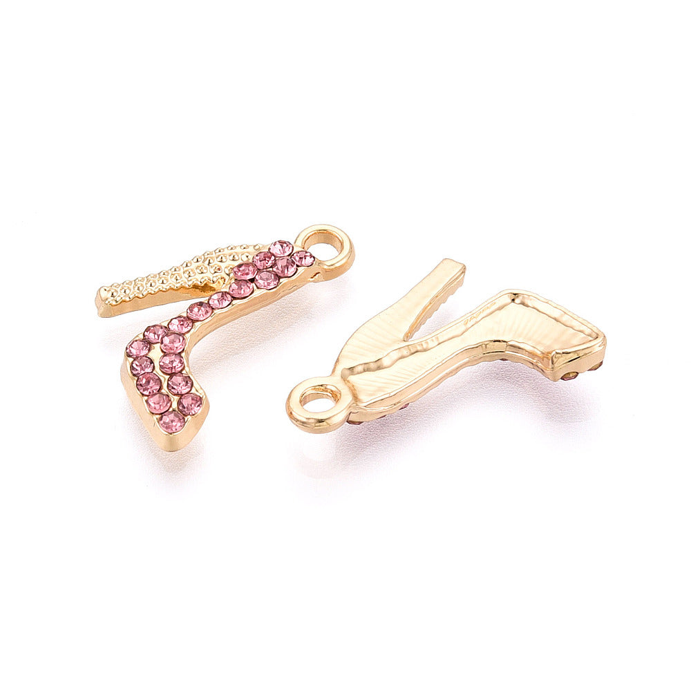 Alloy Rhinestone High Heel Shoes Charms