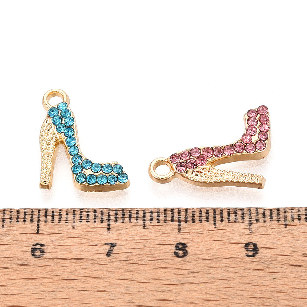 Alloy Rhinestone High Heel Shoes Charms