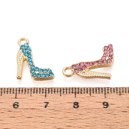 Alloy Rhinestone High Heel Shoes Charms