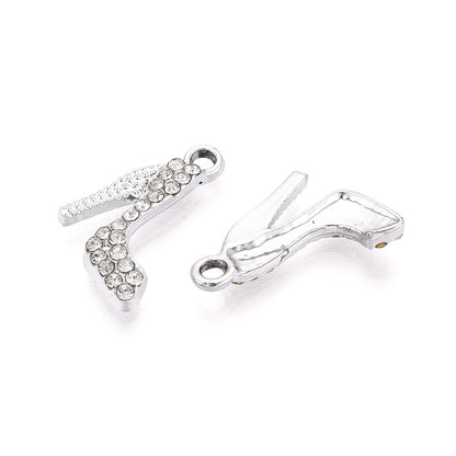 Alloy Rhinestone High Heel Shoes Charms