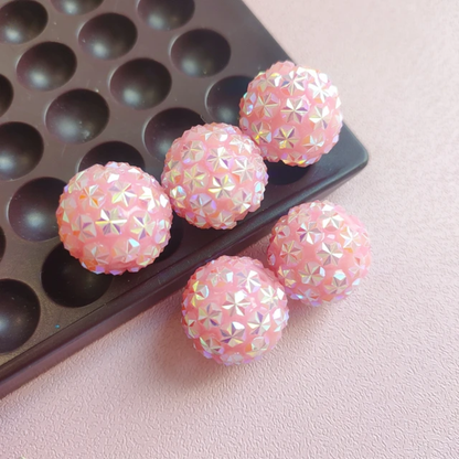 20mm Mixed Hexagon Cut Resin Rhinestone Beads