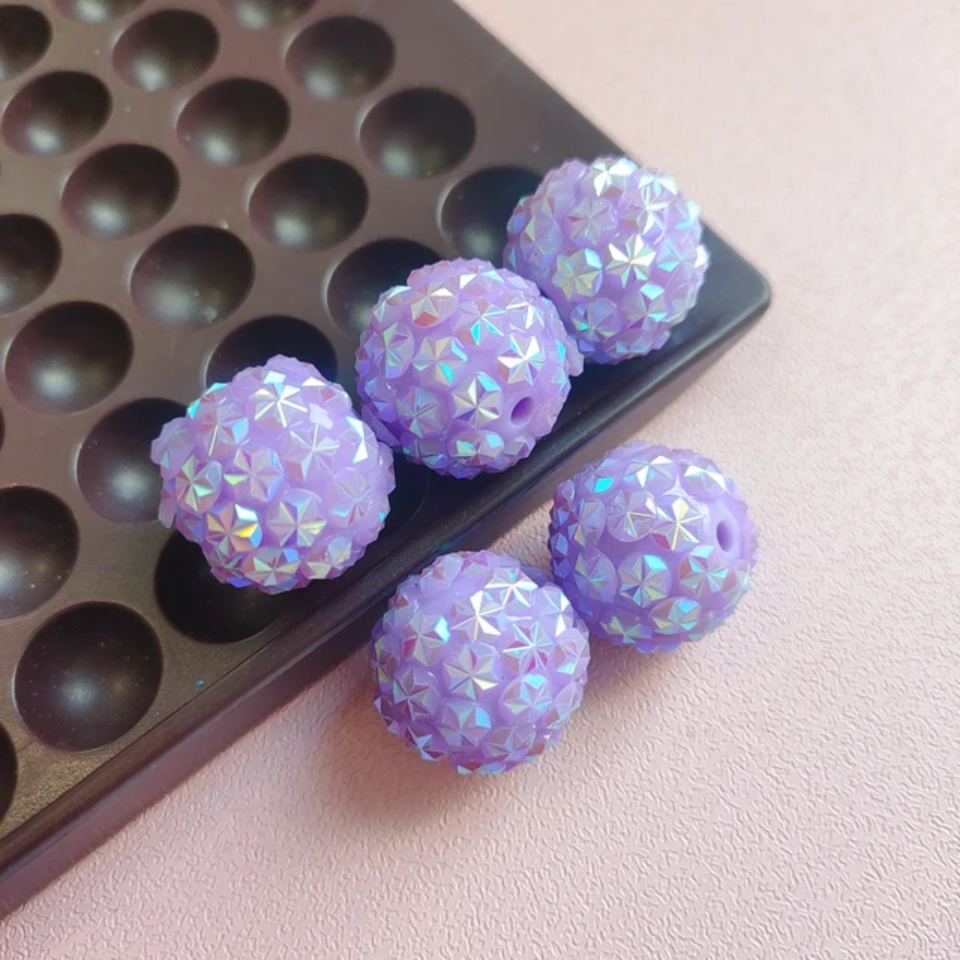 20mm Mixed Hexagon Cut Resin Rhinestone Beads