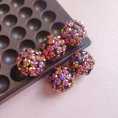 20mm Mixed Hexagon Cut Resin Rhinestone Beads