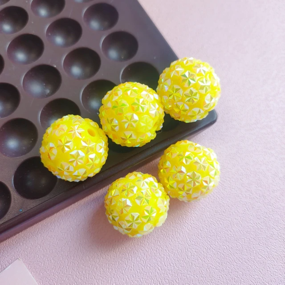 20mm Mixed Hexagon Cut Resin Rhinestone Beads
