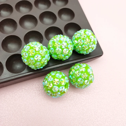 20mm Mixed Hexagon Cut Resin Rhinestone Beads